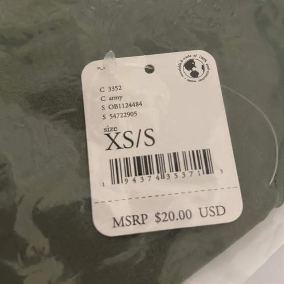 Free People Scoop Neck Crop Army Green Size XS / S NWT - Picture 7 of 8